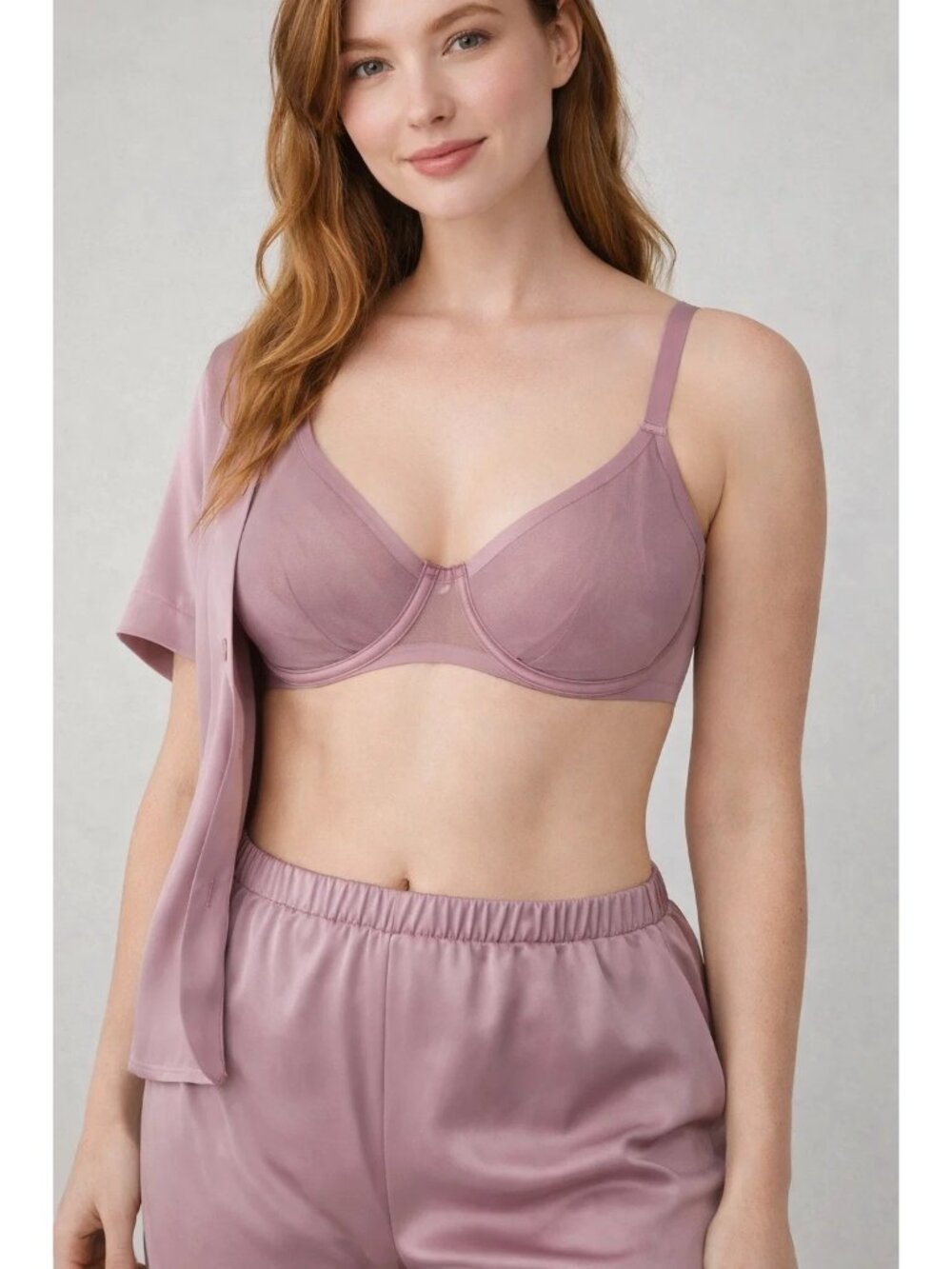 Auden 36A Mesh Smooth Unlined Demi Bra Comfort Wire Pink NEW